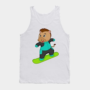 Horse as Snowboarder with Snowboard Tank Top